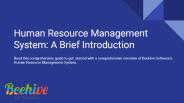 Human Resource Management System: A Brief Introduction