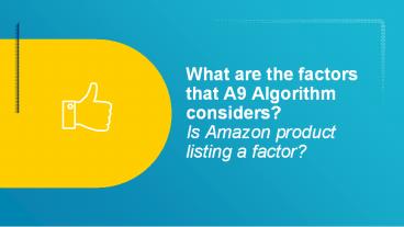 What Are The Factors That Amazon A9 Algorithm Considers?