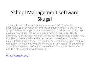 School Management software Skugal