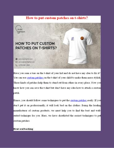 How to put custom patches on t-shirts?