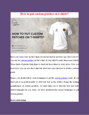 How to put custom patches on t-shirts?
