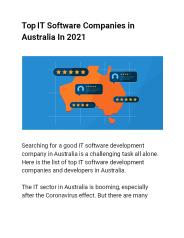 Top IT Software Companies in Australia In 2021