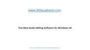 Five best audio editing software for windows 10