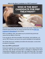 Who is the Best Candidate for PRP Treatment?