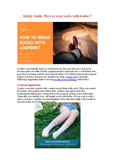 Quick Guide: How to wear socks with loafers?