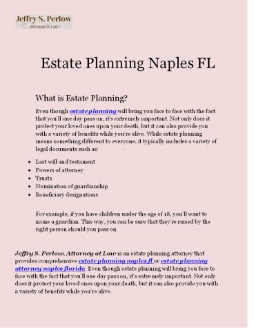 Estate Planning Attorney Naples Florida