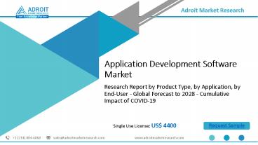 Application Development Software Market 2020 Size, Share, Regional Growth, Trends, Methods, Applications, Equipment vendors, Business Prospects and Forecast to 2025