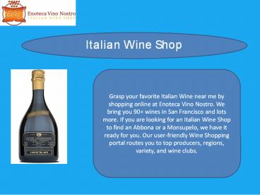 Italian Wine Shop