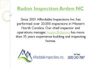 Radon Inspection Arden NC