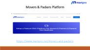 Movers & Packers Platform