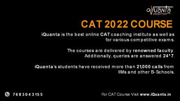 Prepare for CAT 2022 with iQuanta