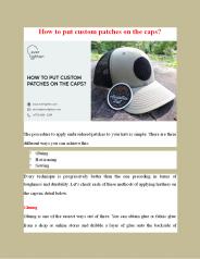 How to put custom patches on the caps?