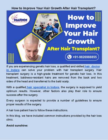 How to Improve Your Hair Growth After Hair Transplant?
