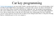 Car key programming