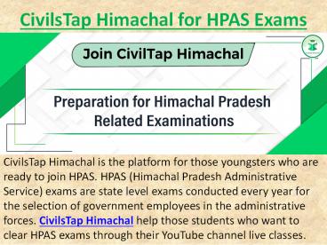 CivilsTap Himachal for HPAS Exam