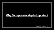 Why Entrepreneurship Is Importan