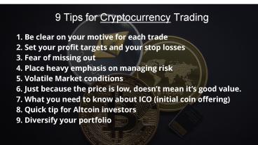 9 tips for cryptocurrency trading