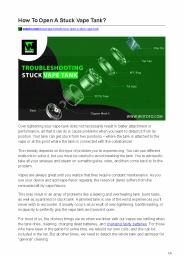 How To Open A Stuck Vape Tank?