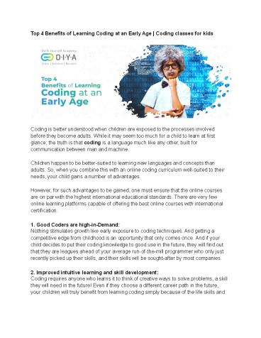 PPT – Top 4 Benefits of Learning Coding at an Early Age | Coding ...