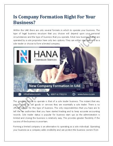 Is Company Formation Right For Your Business?