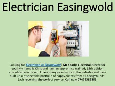 Electrician in Easingwold
