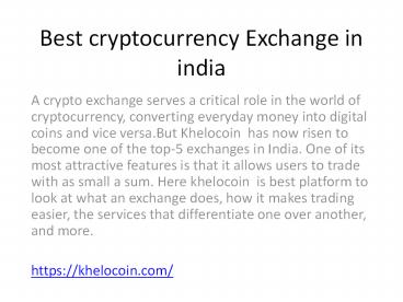 Best cryptocurrency Exchange in india