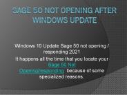 Sage 50 Won't Open after the Update