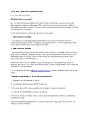 Clinical Research Careers