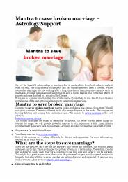 Mantra to save broken marriage - Astrology Support
