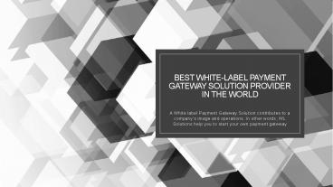 Best White-Label Payment Gateway Solution Provider in The World