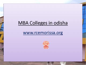 MBA Colleges in odisha - RCEM orissa