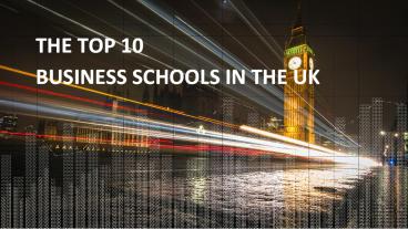 Top 10 Business School in the UK