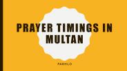 Prayer Timings In Multan