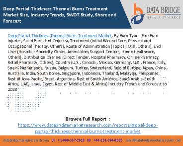 Deep Partial-Thickness Thermal Burns Treatment Market Size, Industry Trends, SWOT Study, Share and Forecast