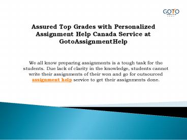 Online assignment help in Canada