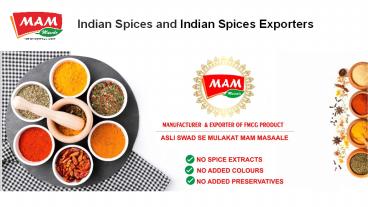 Indian Spices and Indian Spices Exporters