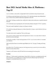 Best 2021 Social Media Sites & Platforms : Top 15