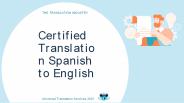 Certified Translation Spanish to English