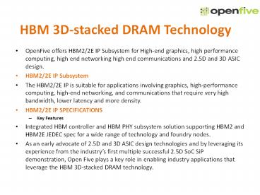 HBM 3D-stacked DRAM technology