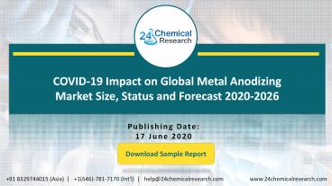 COVID-19 Impact on Global Metal Anodizing Market Size, Status and Forecast 2020-2026