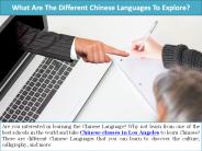 What Are The Different Chinese Languages To Explore?