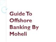 Guide To Offshore Banking By Moheli