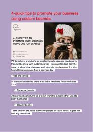 4-quick tips to promote your business using custom beanies.