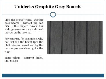 Unidecks Graphite Grey Boards