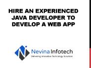 Hire an Experienced Java Developer to Develop a Web App