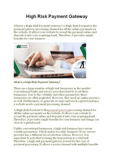 high risk payment gateway