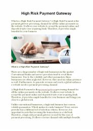 high risk payment gateway