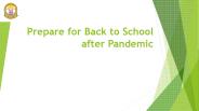 Prepare for Back to School after Pandemic