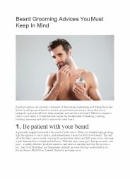 Beard Grooming Advices You Must Keep In Mind