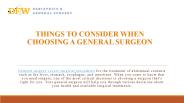 Things to Consider When Choosing a General Surgeon